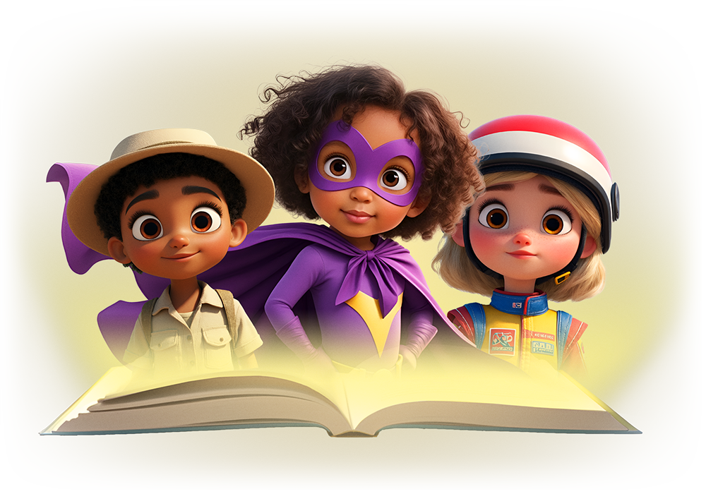 Children reading magical stories