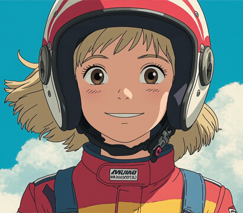 Adventure style character - Race car driver with an action-packed design